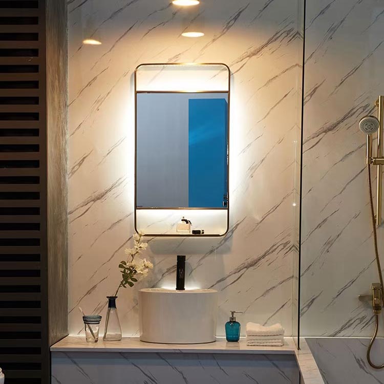 Décoration de la maison : miroir de salle de bain, écran tactile, miroir de salle de bain intelligent LED avec lumière.