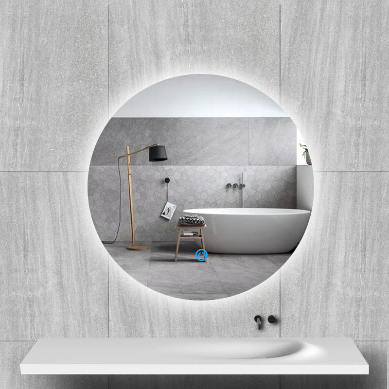 Miroir de salle de bain LED rond rétroéclairé avec désembueur