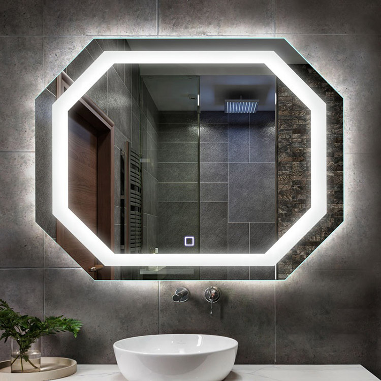 Miroir de salle de bain LED Rhombus sans cadre