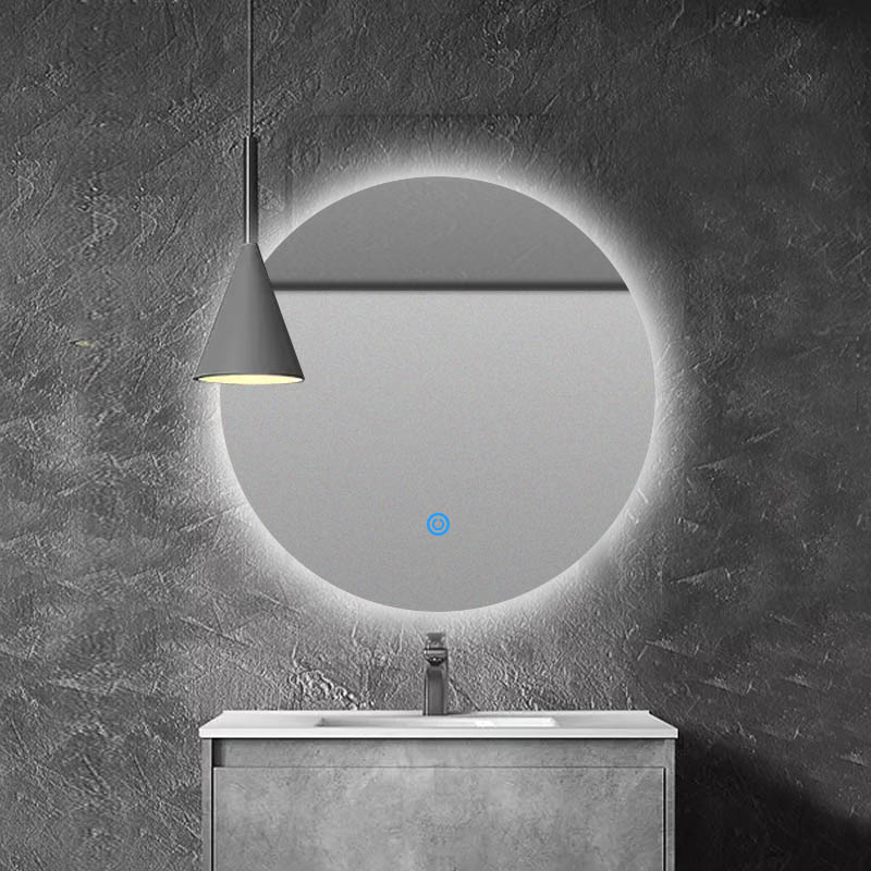 Miroir de salle de bain LED rond anti-buée avec capteur tactile